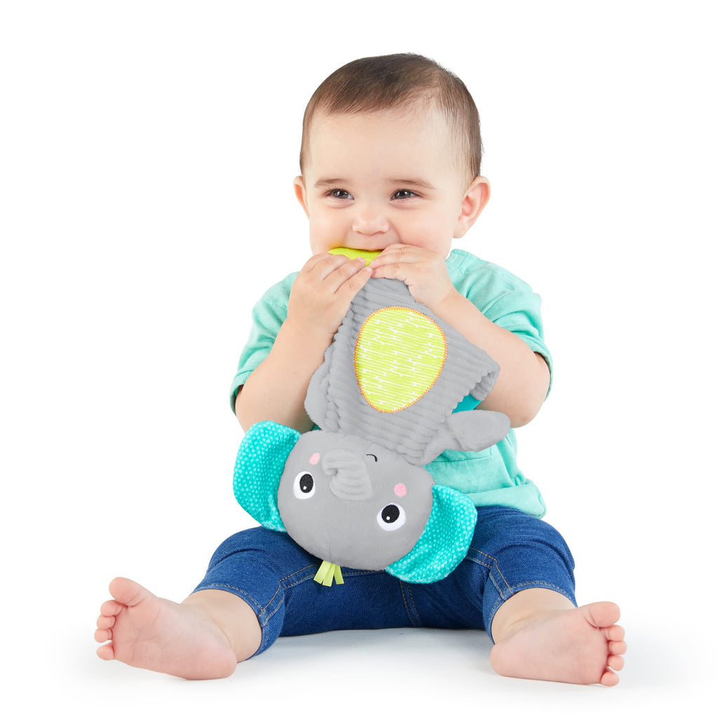 Bright Starts Snuggle & Teethe Plush Teether - Elephant, Unisex, Ages Newborn +