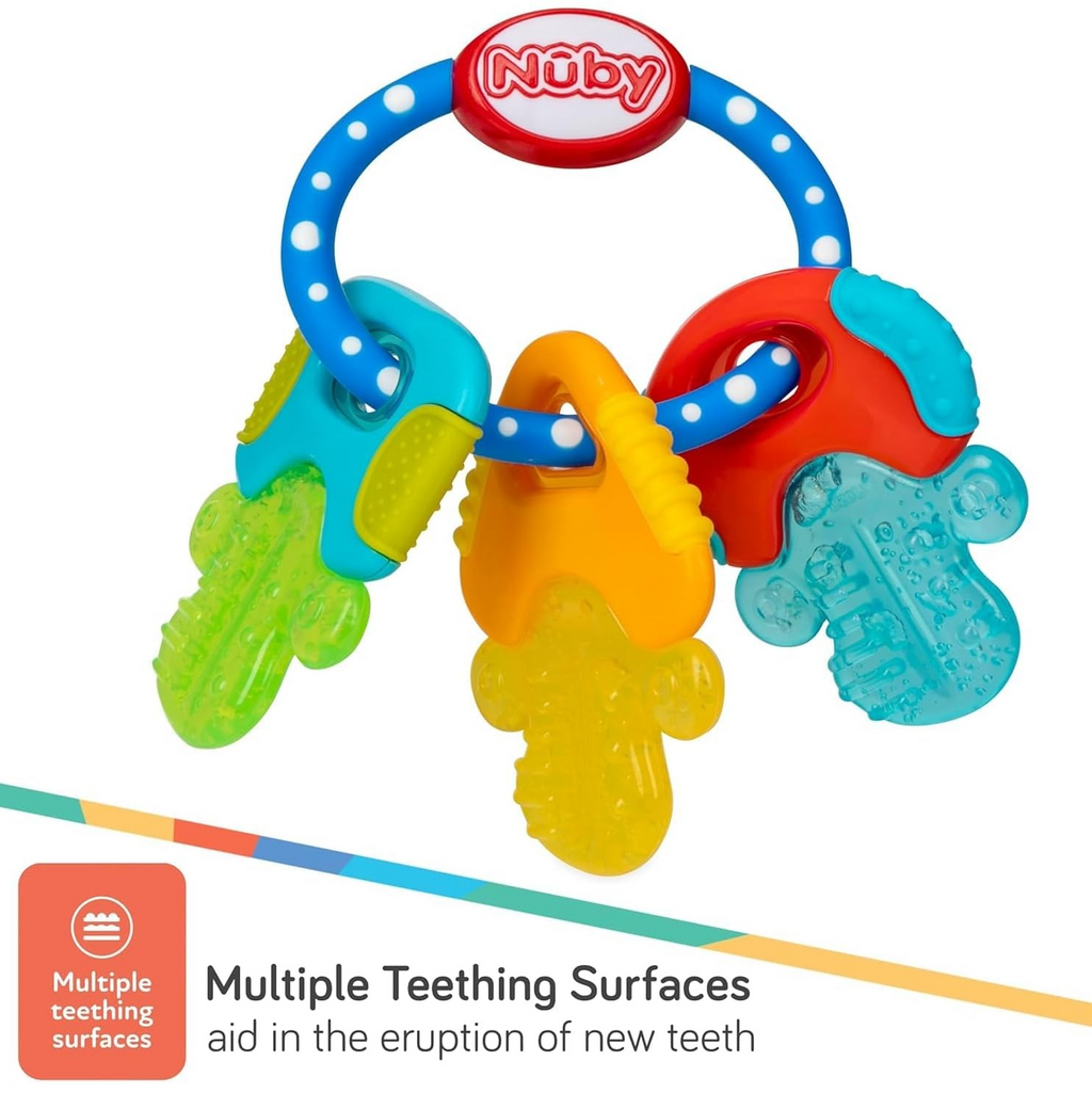 Nuby Ice Gel Keys Baby Teether, Neutral, Infant