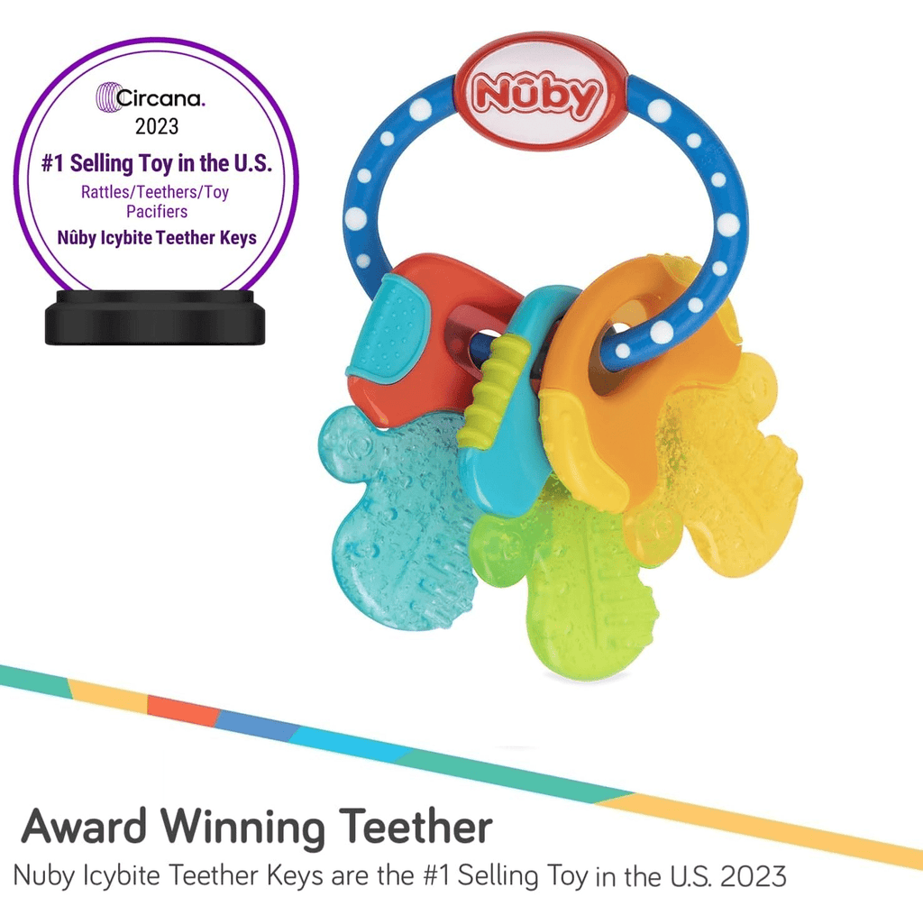 Nuby Ice Gel Keys Baby Teether, Neutral, Infant