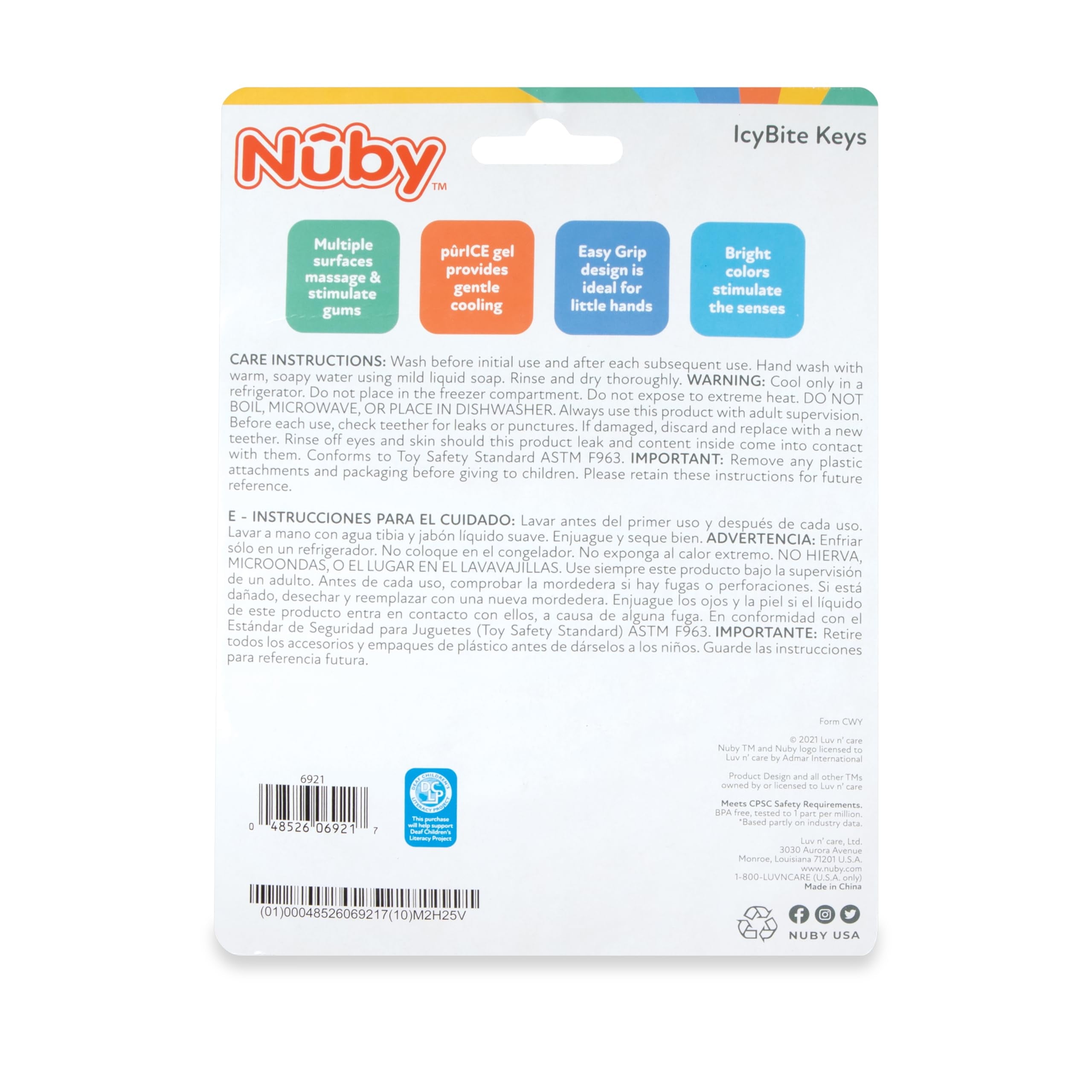 Nuby Ice Gel Keys Baby Teether, Neutral, Infant