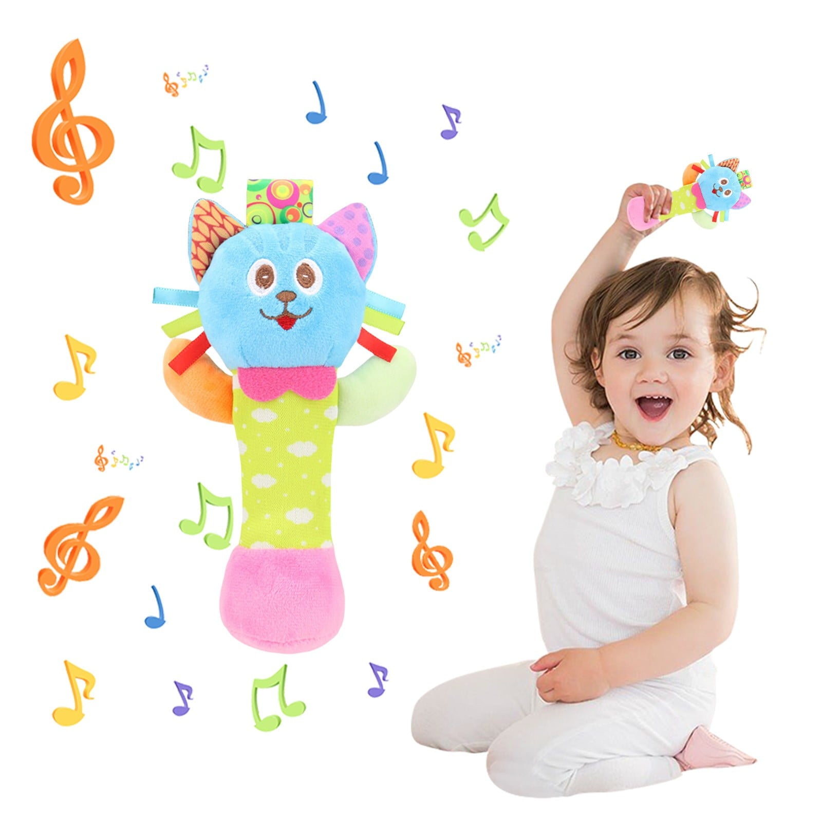 Toys 50% Off Clear!Tarmeek Baby Soft Rattles Shaker Teething for 0-6 Months Newborn,Infant Developmental Hand Grip Baby Cute Stuffed Animal Doll for 6-12 Months Toddlers,Christmas Gifts for Kids