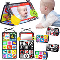 Tummy Play Time Baby Mirror Toys 0-6 Months, Infant Toys Newborn Toys 0-3 Months, Black and White High Contrast Toys for Babies 0 3 6 9 Months