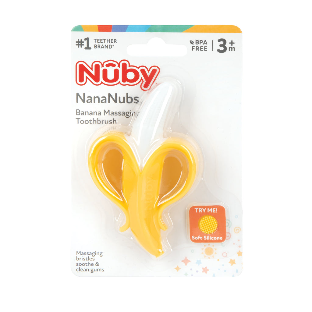 Nuby NanaNubs Yellow Banana Massaging Toothbrush for Baby